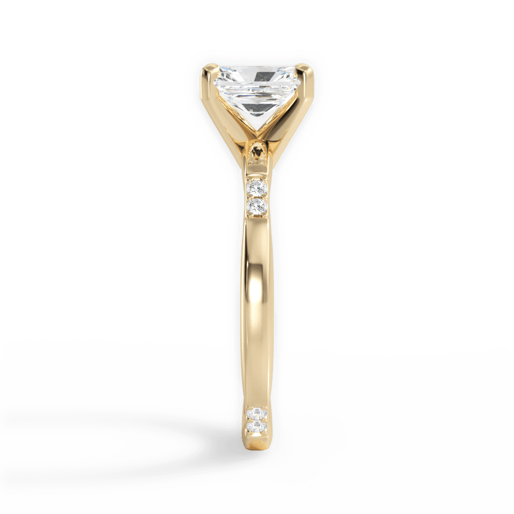 Radiant Cut Tapered Diamond Engagement Ring