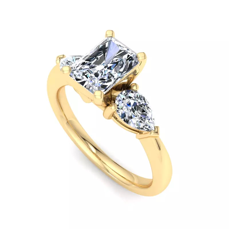 Three-Stone Lab Radiant Engagement Ring