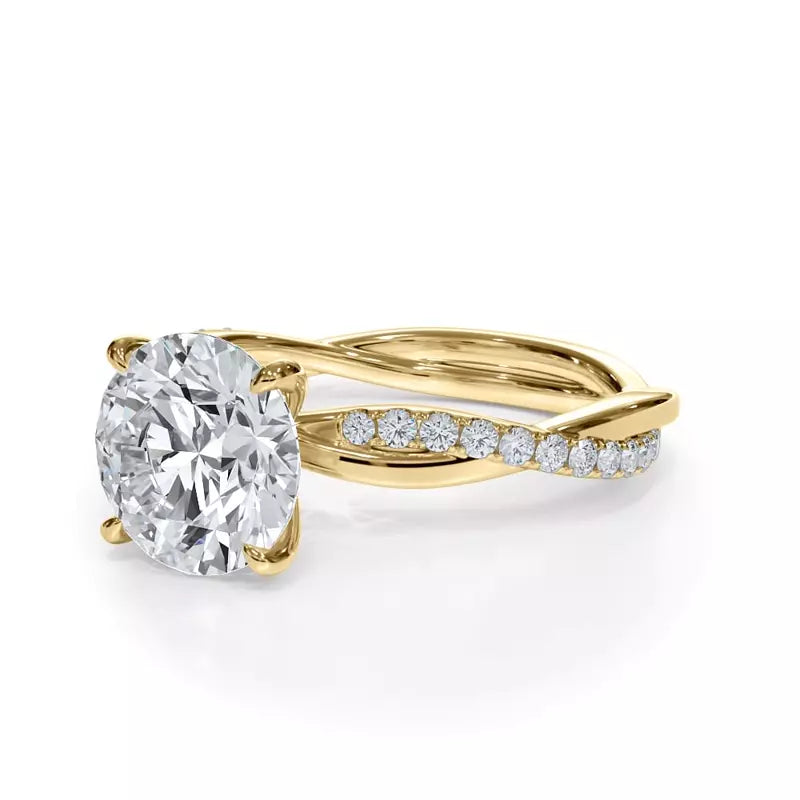 Pavé Twist Round Engagement Ring