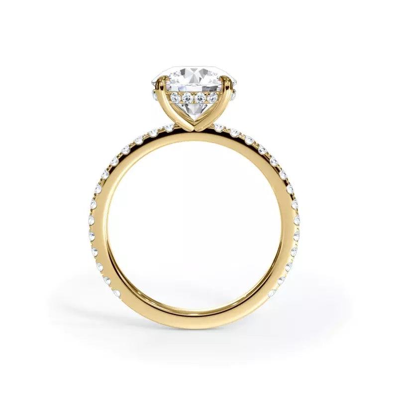 Pavé Hidden Halo Round Engagement Ring