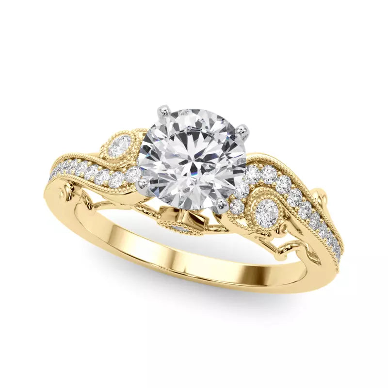 Vintage Inspired Round Engagement Ring