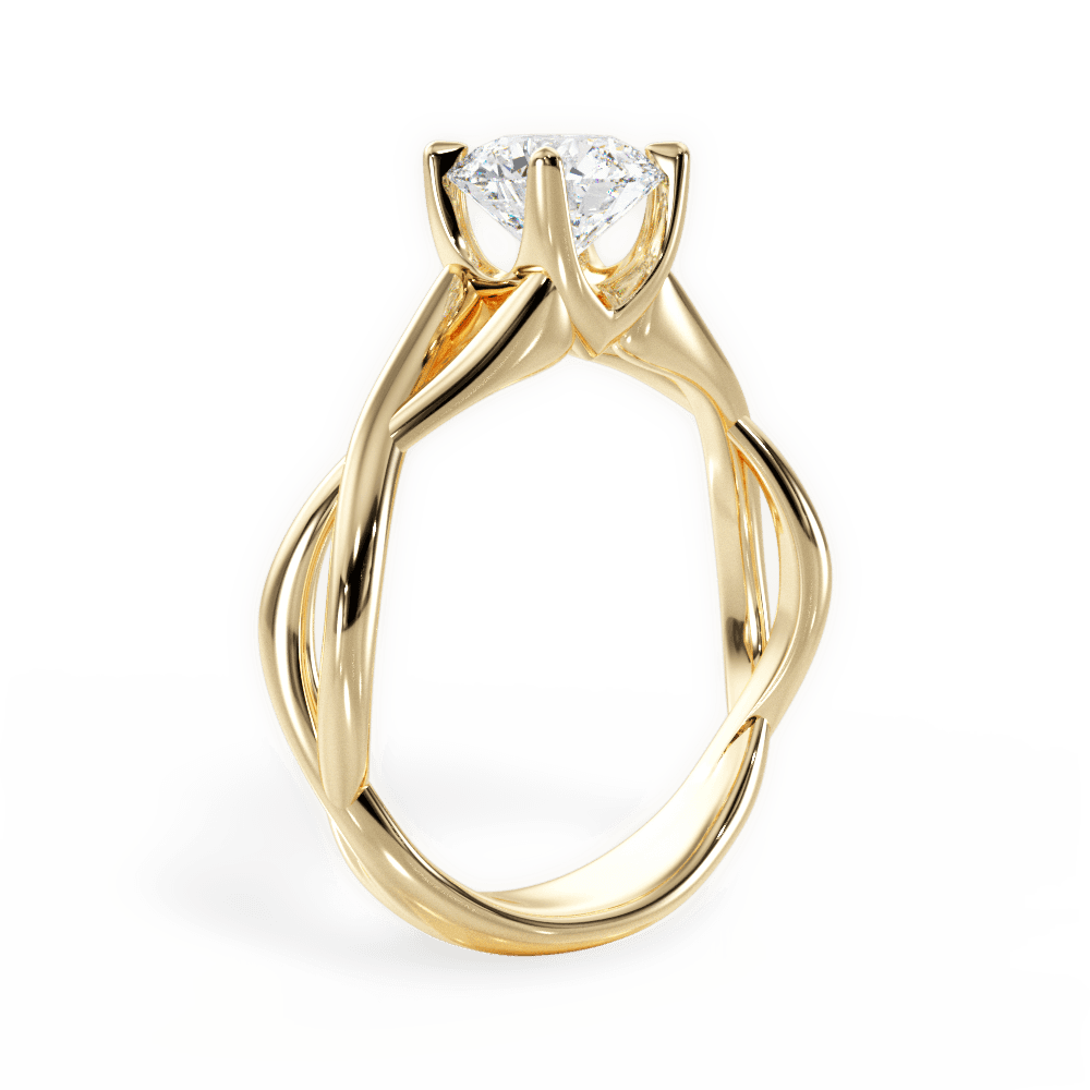 Round Cut Open-Twist Solitaire Engagement Ring