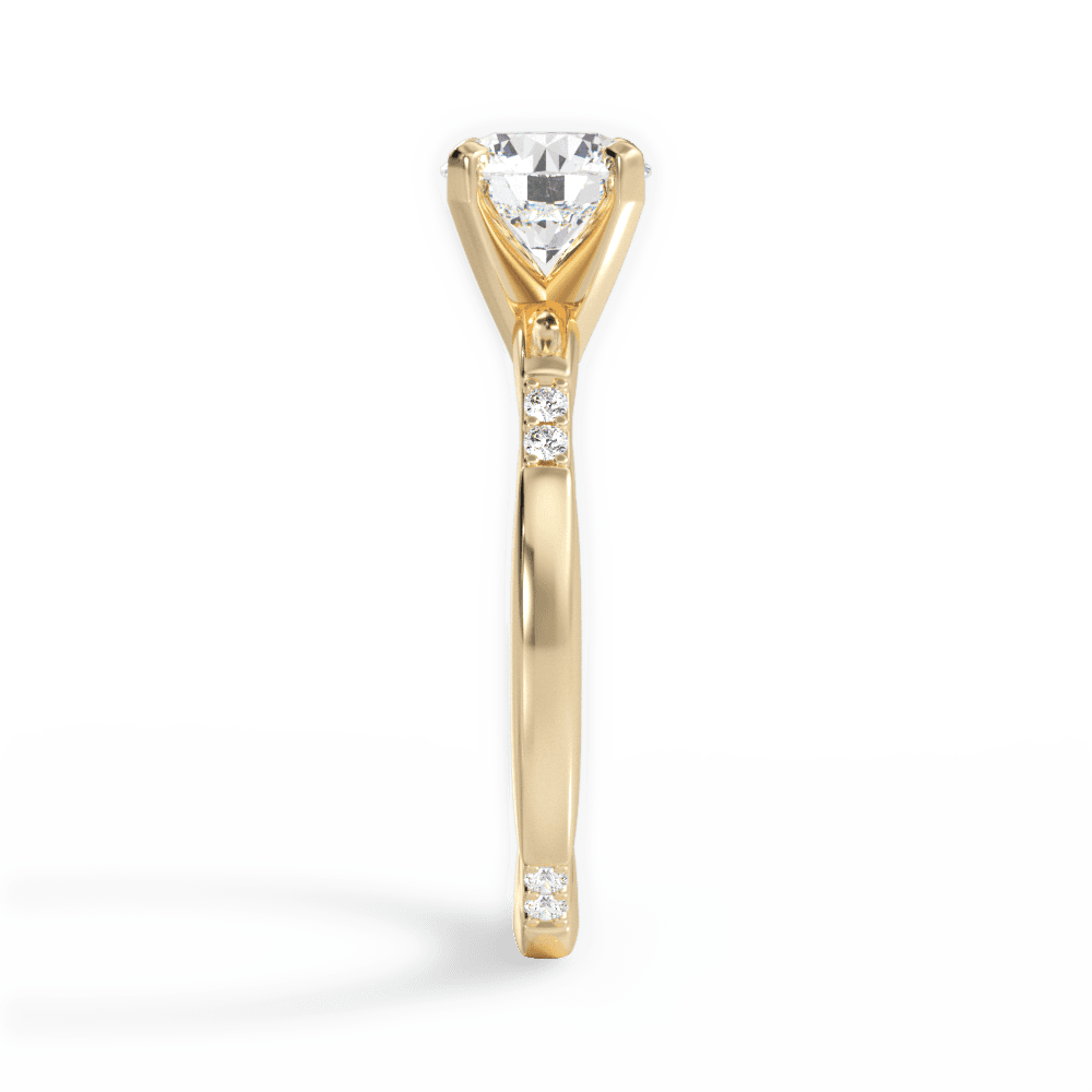 Round Cut Tapered Diamond Engagement Ring