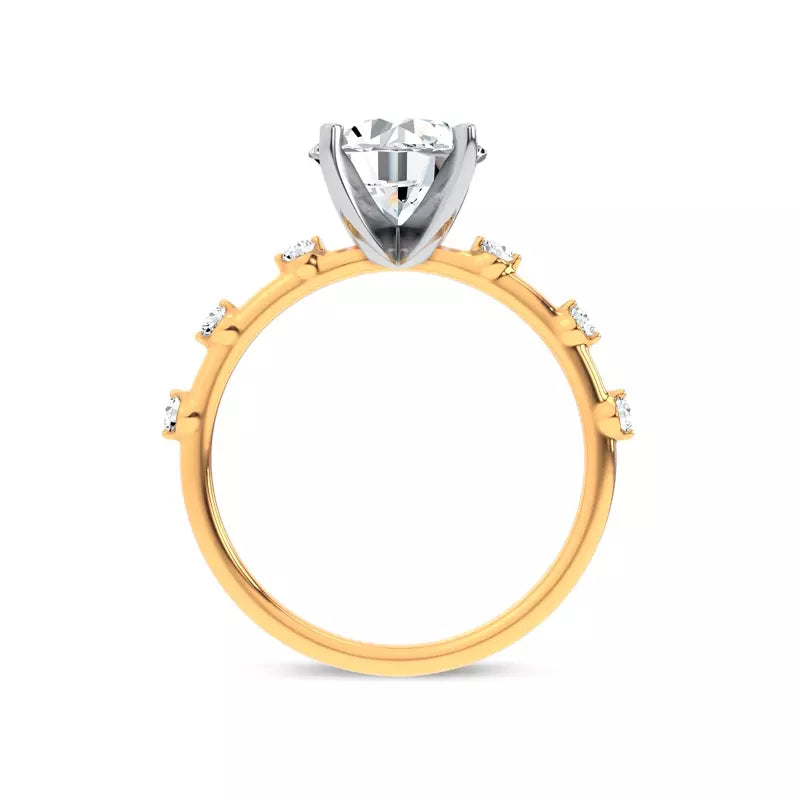 Starlight Spaced Diamond Engagement Round Ring