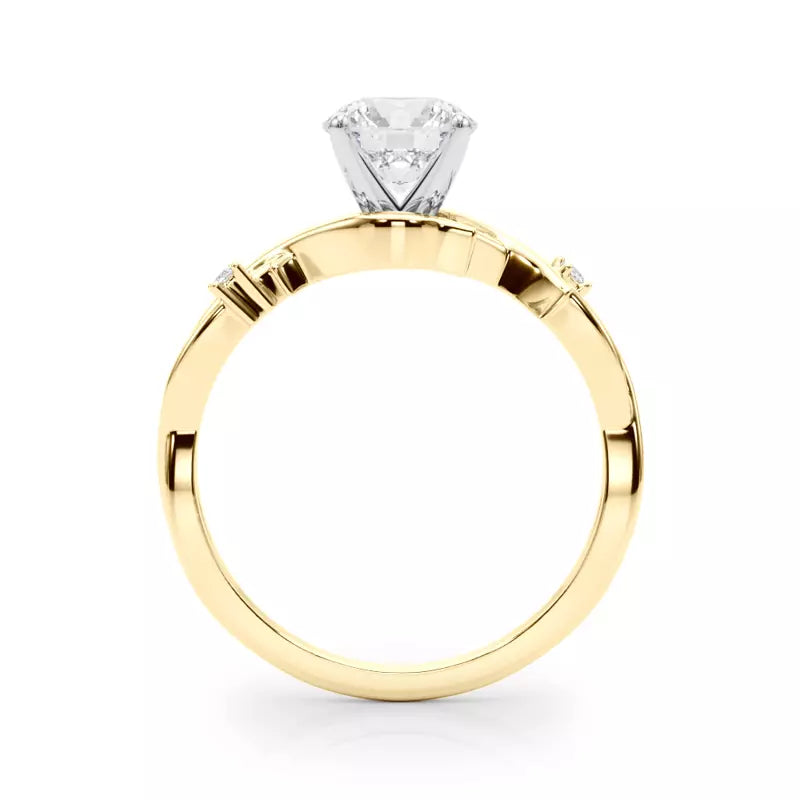 Nature Inspired Round Engagement Ring