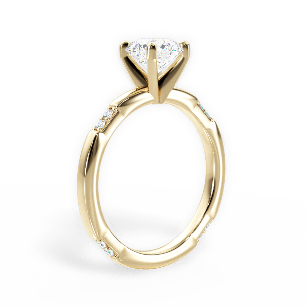 Round Cut Tapered Diamond Engagement Ring
