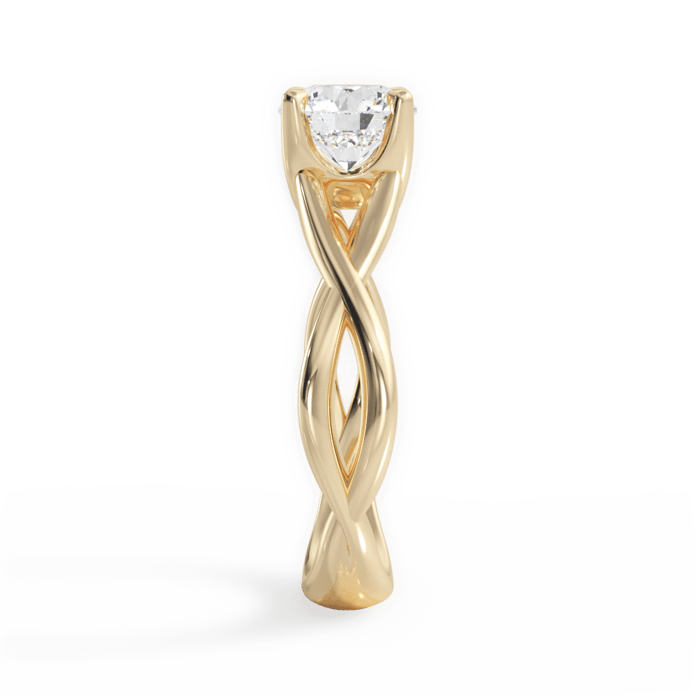 Round Cut Open-Twist Solitaire Engagement Ring
