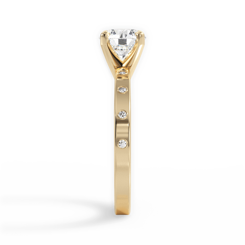 Round Cut Diamond Band Engagement Ring