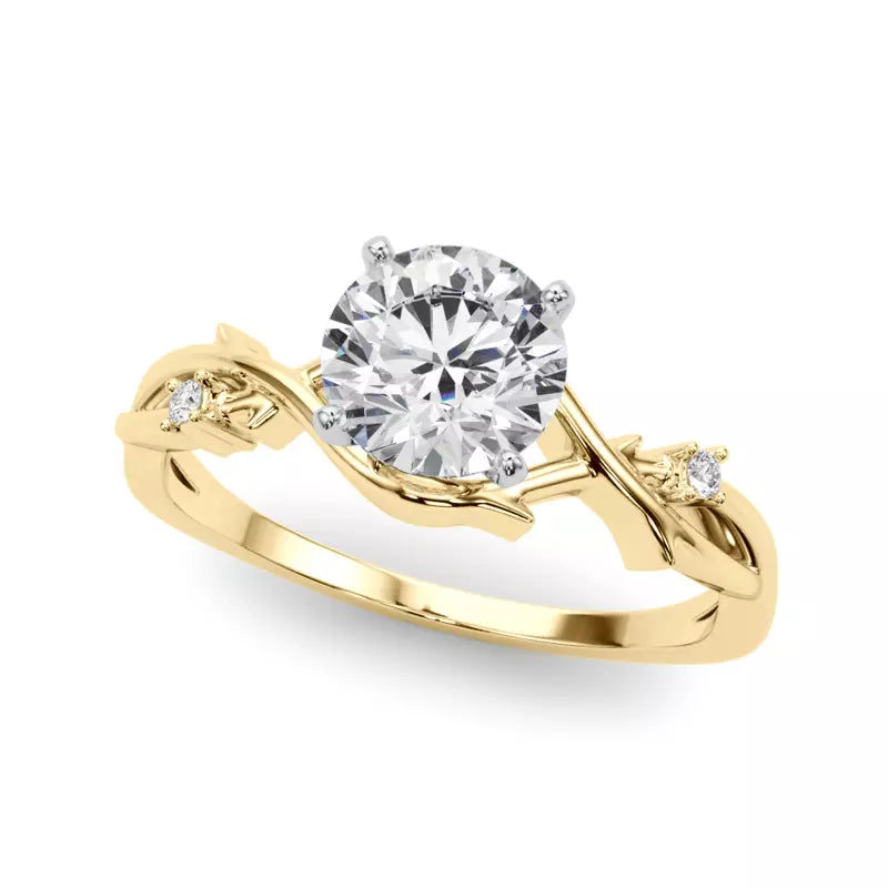 Nature Inspired Round Engagement Ring