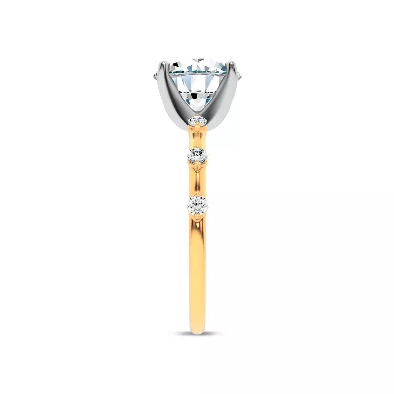 Starlight Spaced Diamond Engagement Round Ring