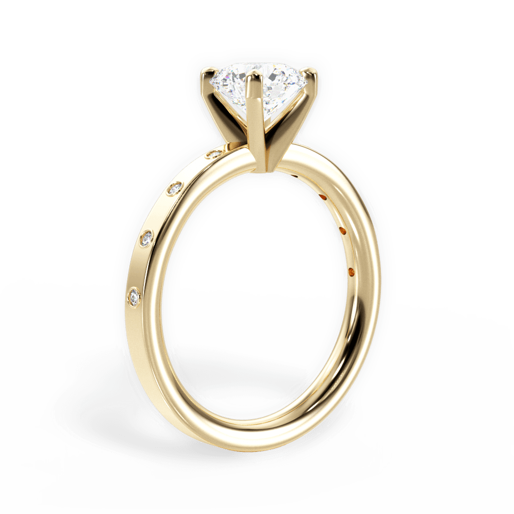 Round Cut Diamond Band Engagement Ring