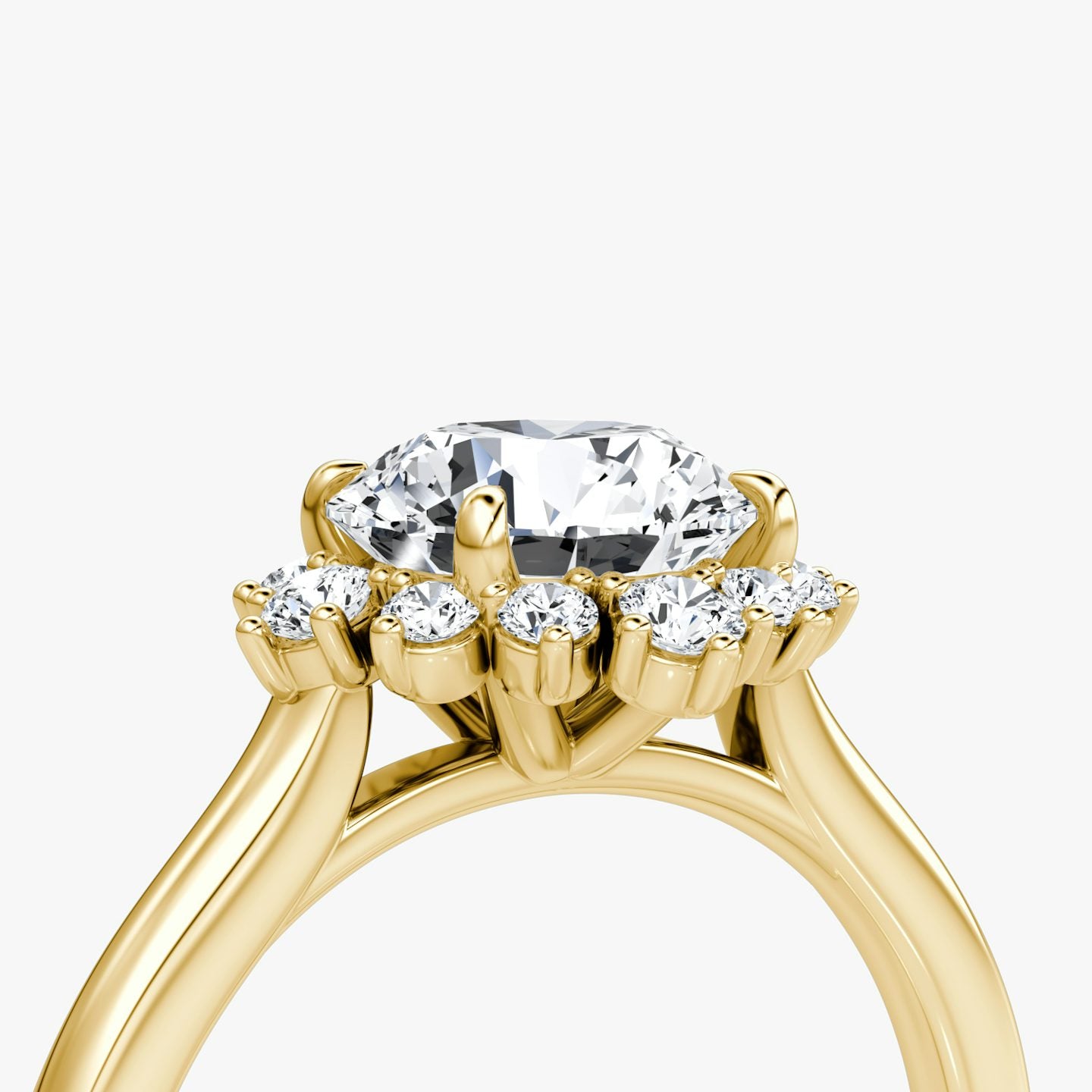 The Aurora Halo Round Brilliant Engagement Ring