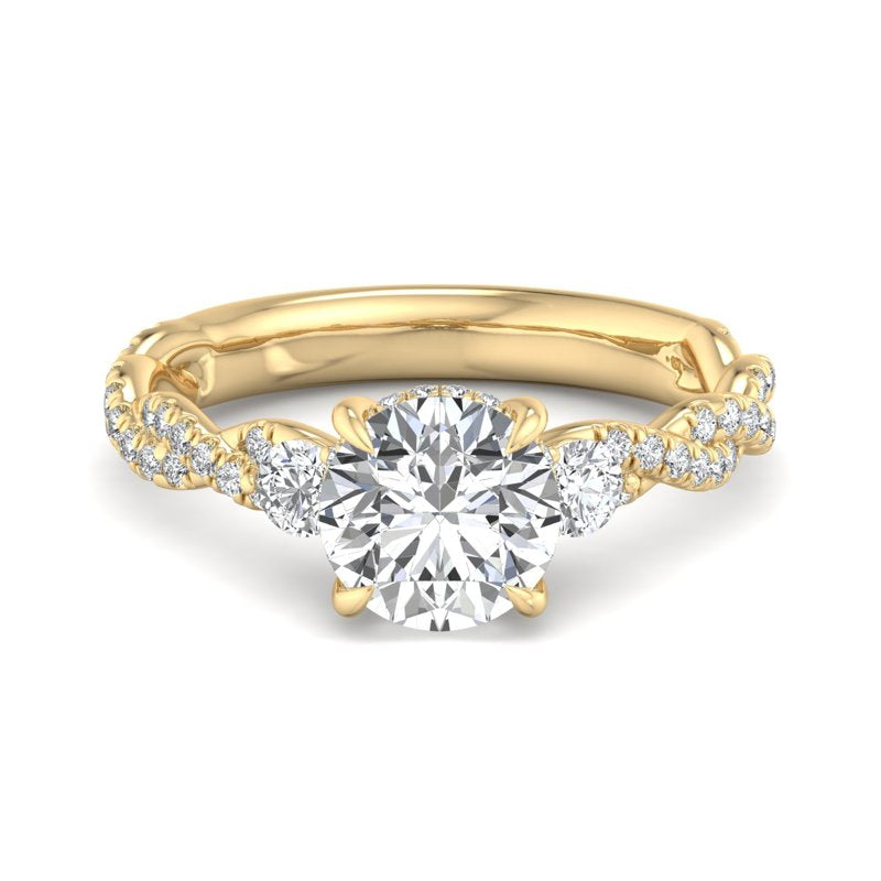 Round Lab Grown Diamond Center Engagement Ring
