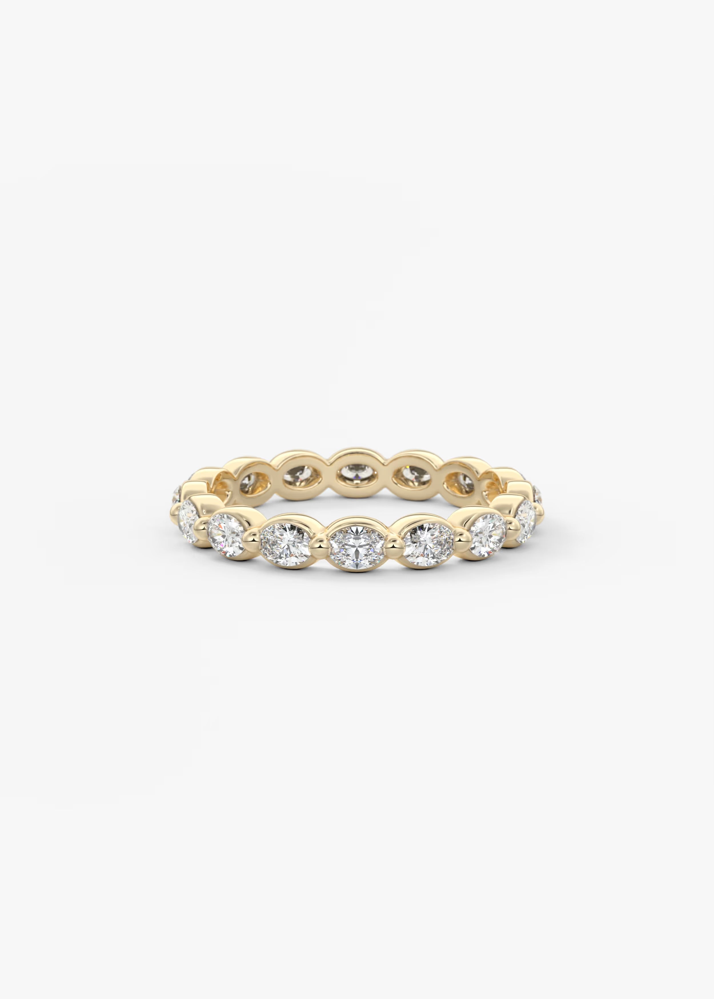 Gold Full Eternity Band with Oval Bezel‑Set Round Lab‑Grown Diamonds