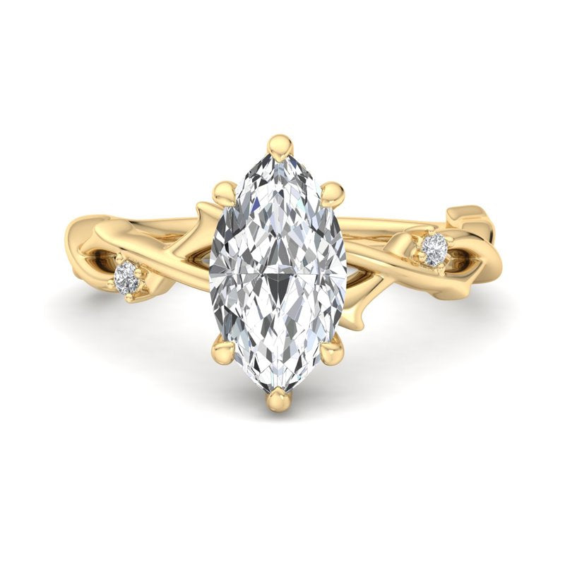 Intertwined Grace Marquise Lab Grown Diamond Center Engagement Ring