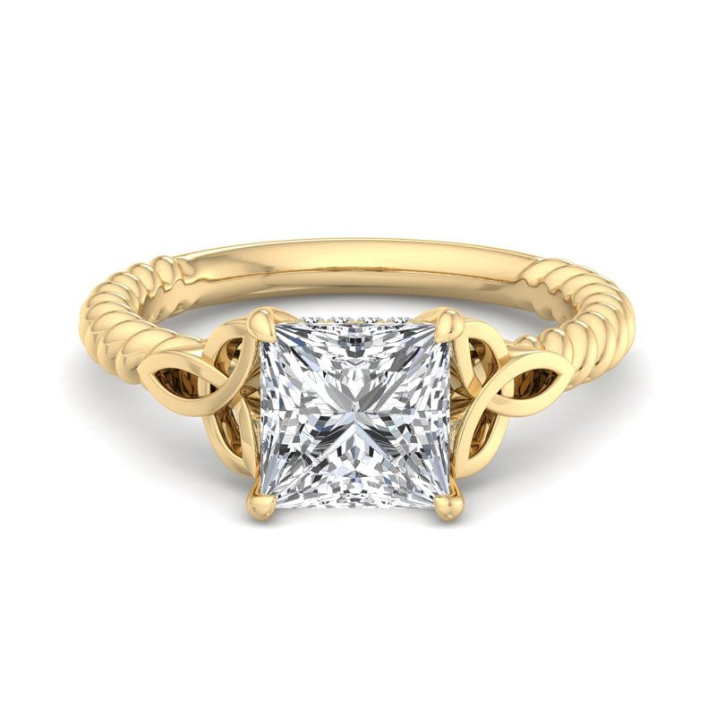 Twisted Vine Artisan Princess Lab Grown Diamond Center Engagement Ring
