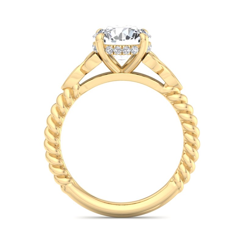 Twisted Vine Artisan Round Lab Grown Diamond Center Engagement Ring
