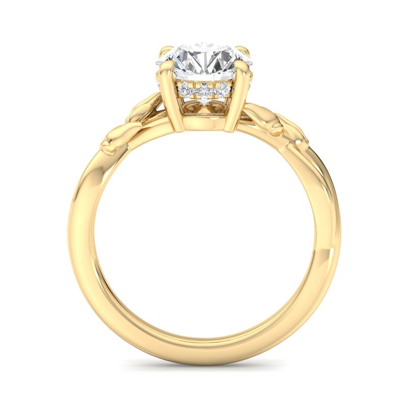 Nature-Inspired Round Lab Grown Diamond Center Engagement Ring