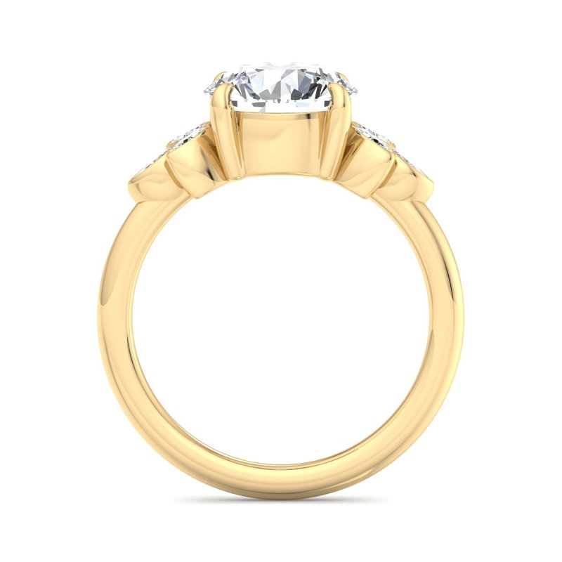 Floral Radiance Round Lab Grown Diamond Center Engagement Ring