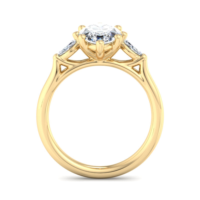 Classic Marquise-Cut Center with Side Accents Lab Grown Diamond Center Engagement Ring