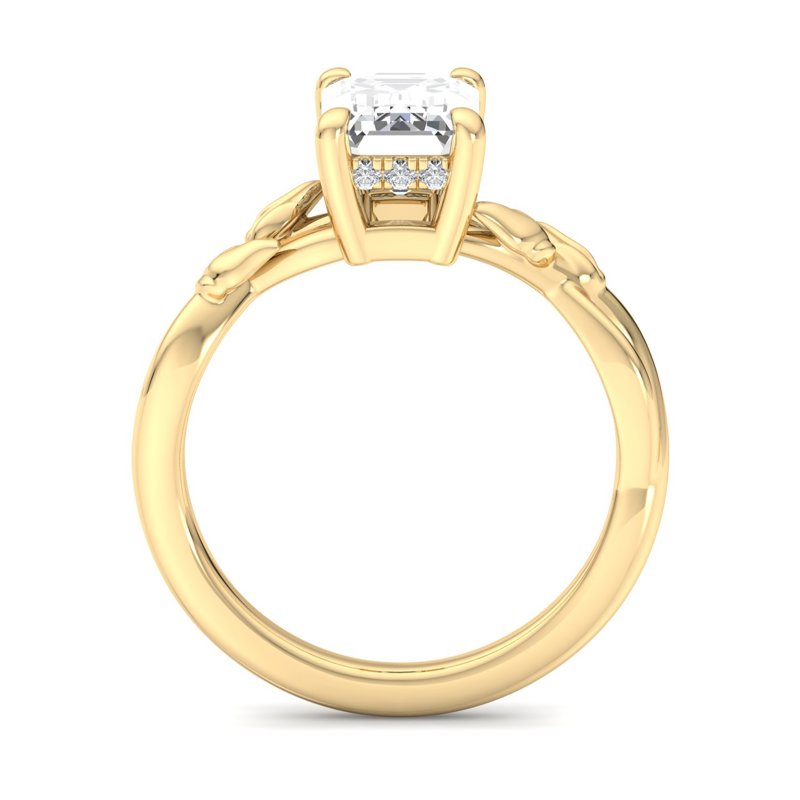 Nature-Inspired Emerald Lab Grown Diamond Center Engagement Ring