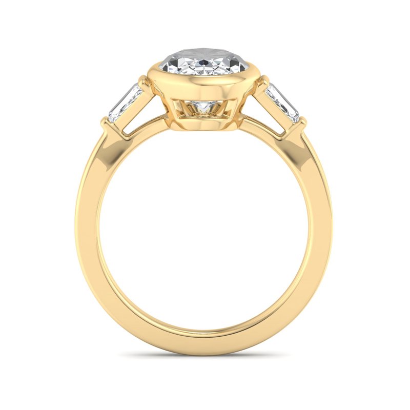 Timeless Bezel-Set Oval Lab Grown Diamond Center Engagement Ring