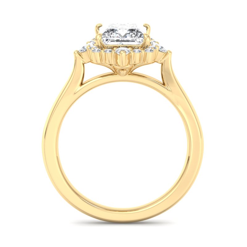 Halo-style with Pear Accents and Princess Lab Grown Diamond Center Engagement Ring