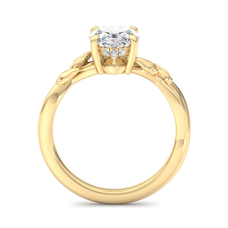 Nature-Inspired Oval Lab Grown Diamond Center Engagement Ring