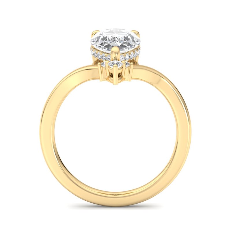Radiant Tiered Sparkle Pear Lab Grown Diamond Center Engagement Ring