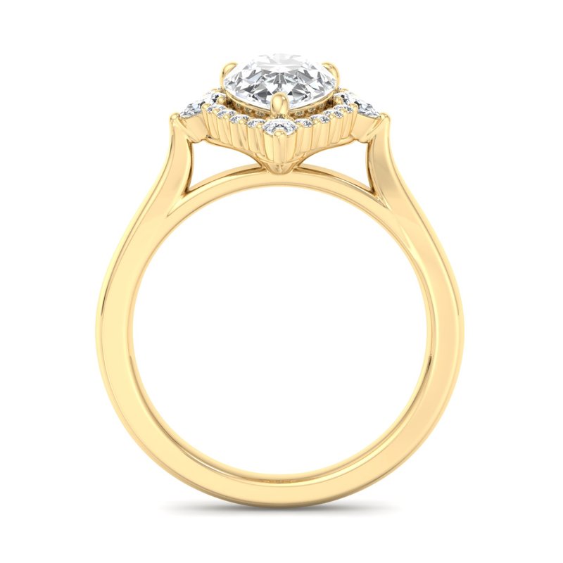 Halo-style with Pear Accents and Pear Lab Grown Diamond Center Engagement Ring