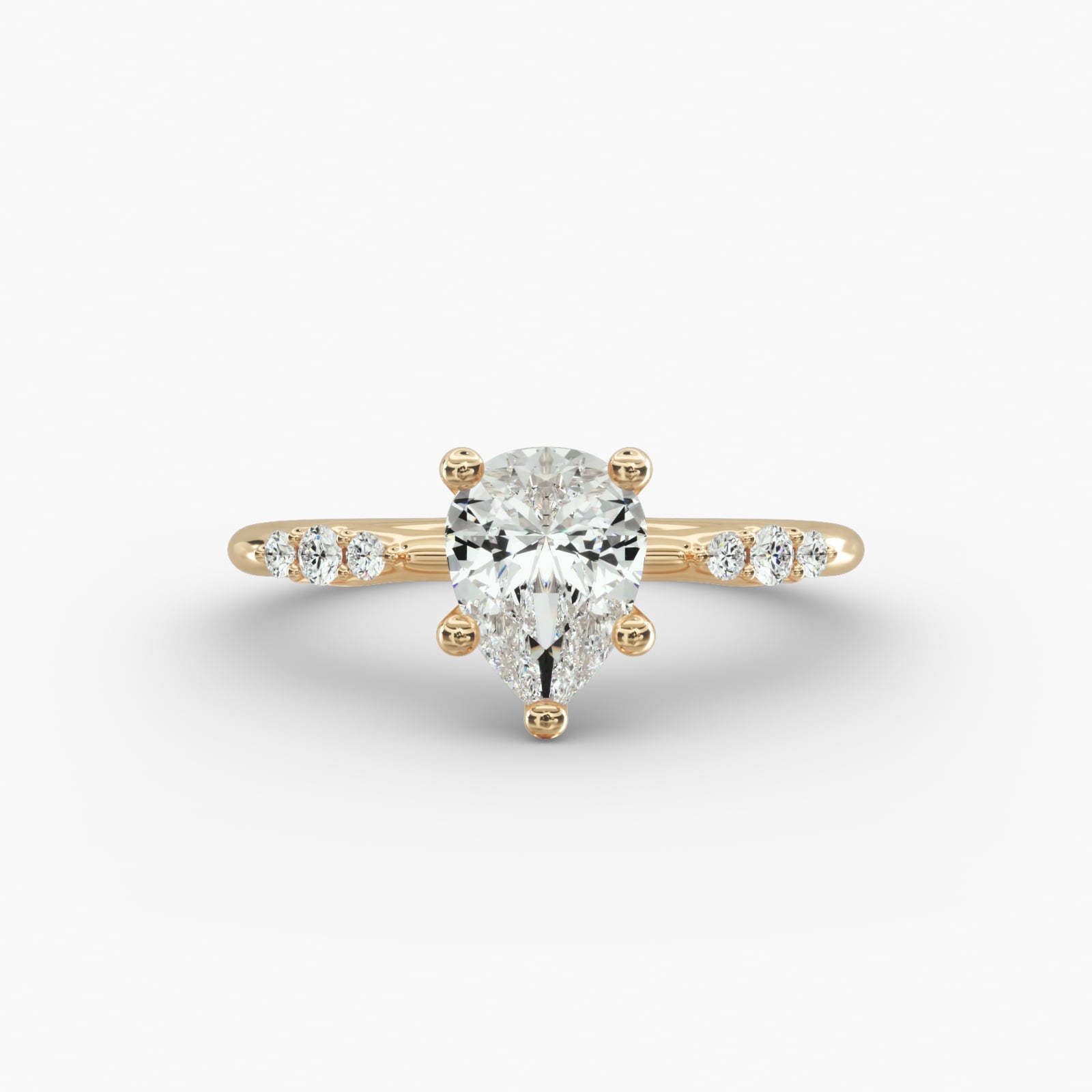 Graduated Sparkle Pear Lab Grown Diamond Center Engagement Ring