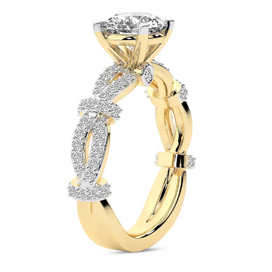 Twisted Brilliance Dual-Tone marquise Lab Grown Diamond Center Engagement Ring