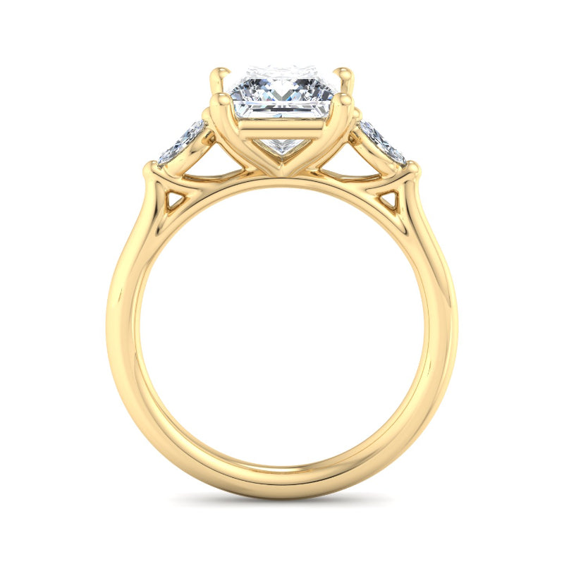 Classic Princess-Cut Center with Side Accents Lab Grown Diamond Center Engagement Ring