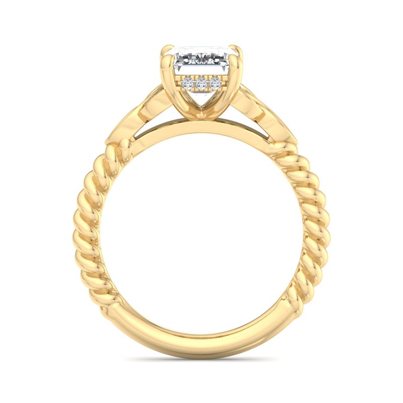 Twisted Vine Artisan Emerald Lab Grown Diamond Center Engagement Ring
