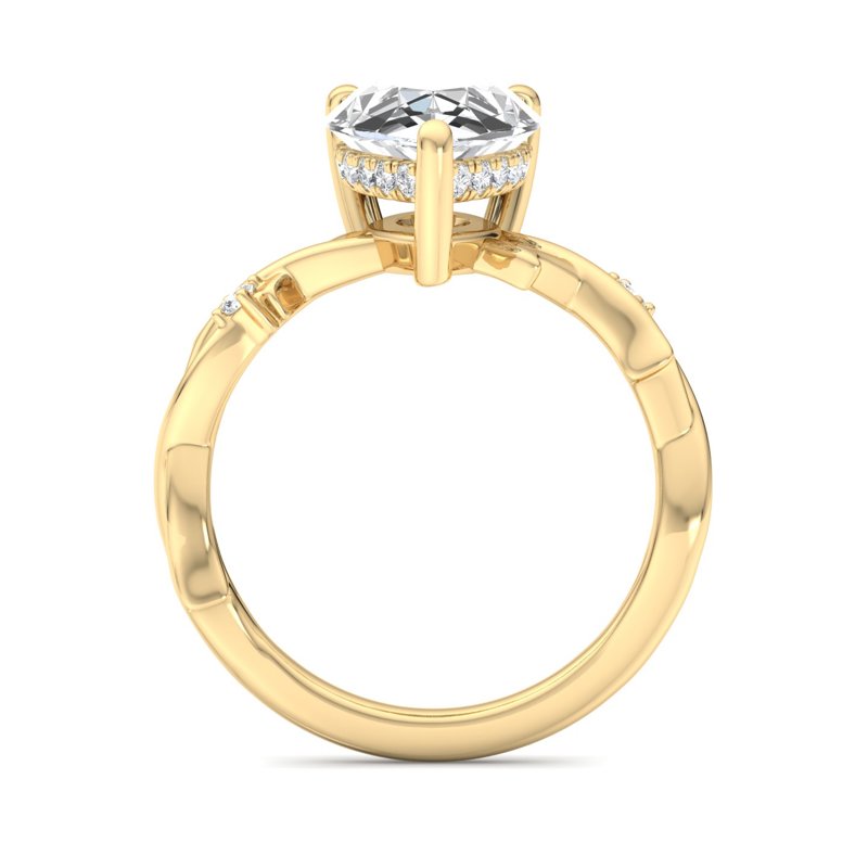 Intertwined Grace Pear Lab Grown Diamond Center Engagement Ring