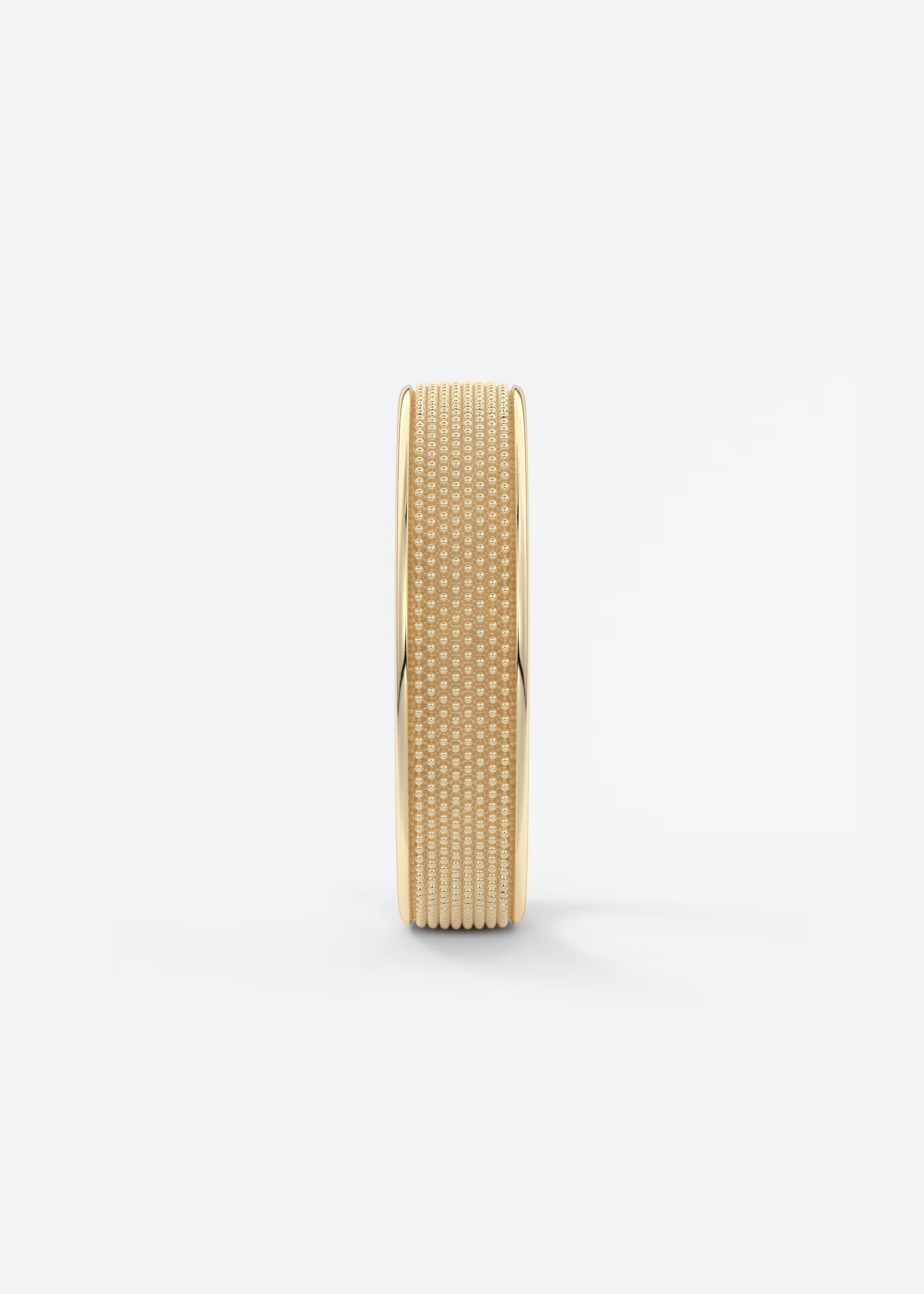 Gold Textured Band with Fine Beaded Surface in Elegant Modern Design