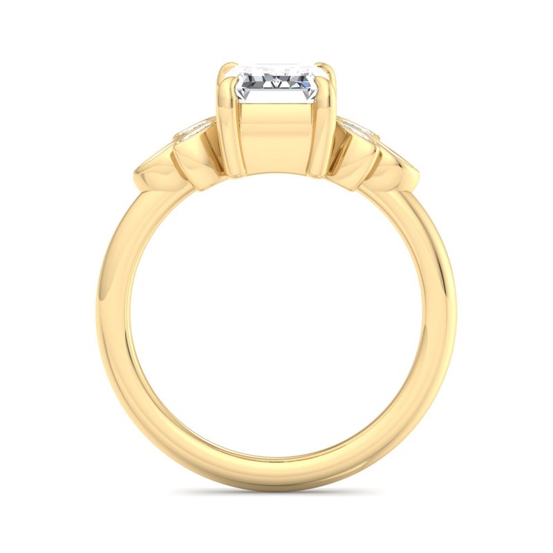 Floral Radiance Emerald Lab Grown Diamond Center Engagement Ring