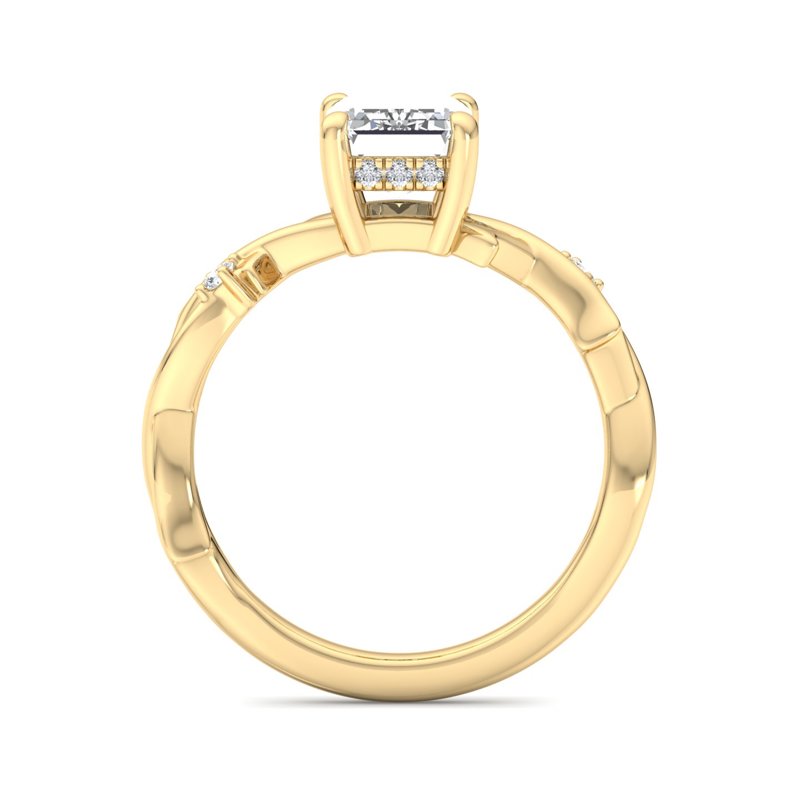 Intertwined Grace Emerald Lab Grown Diamond Center Engagement Ring