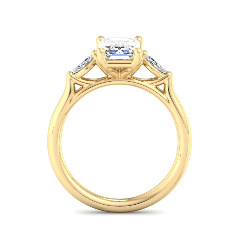 Classic Emerald-Cut Center with Side Accents Lab Grown Diamond Center Engagement Ring