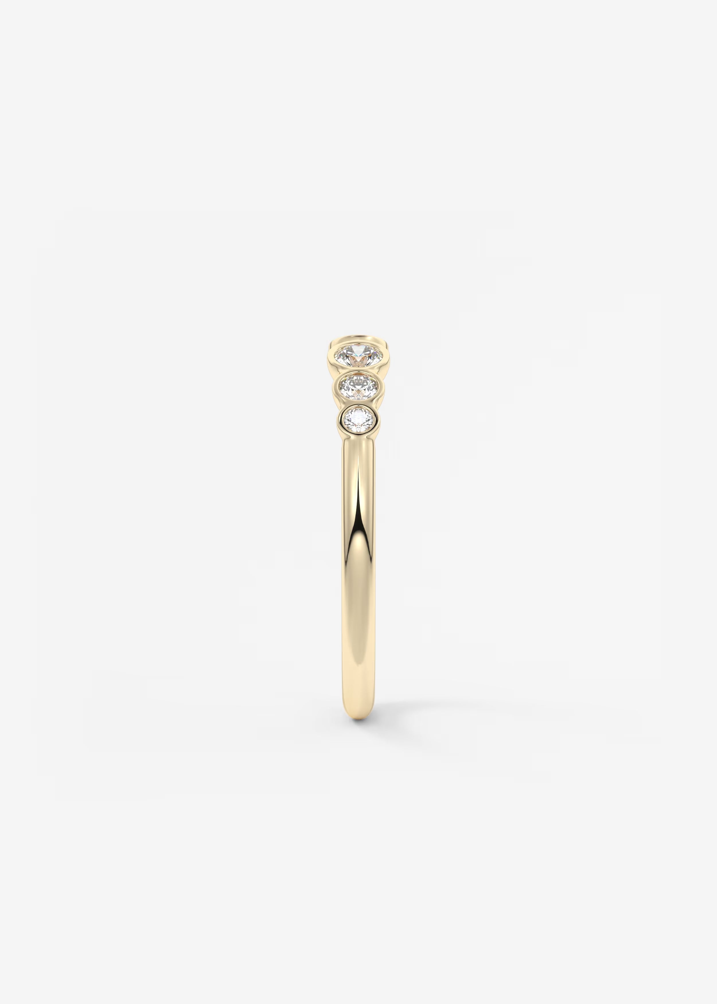 Gold Open Band with Graduated Round Lab‑Grown Diamonds