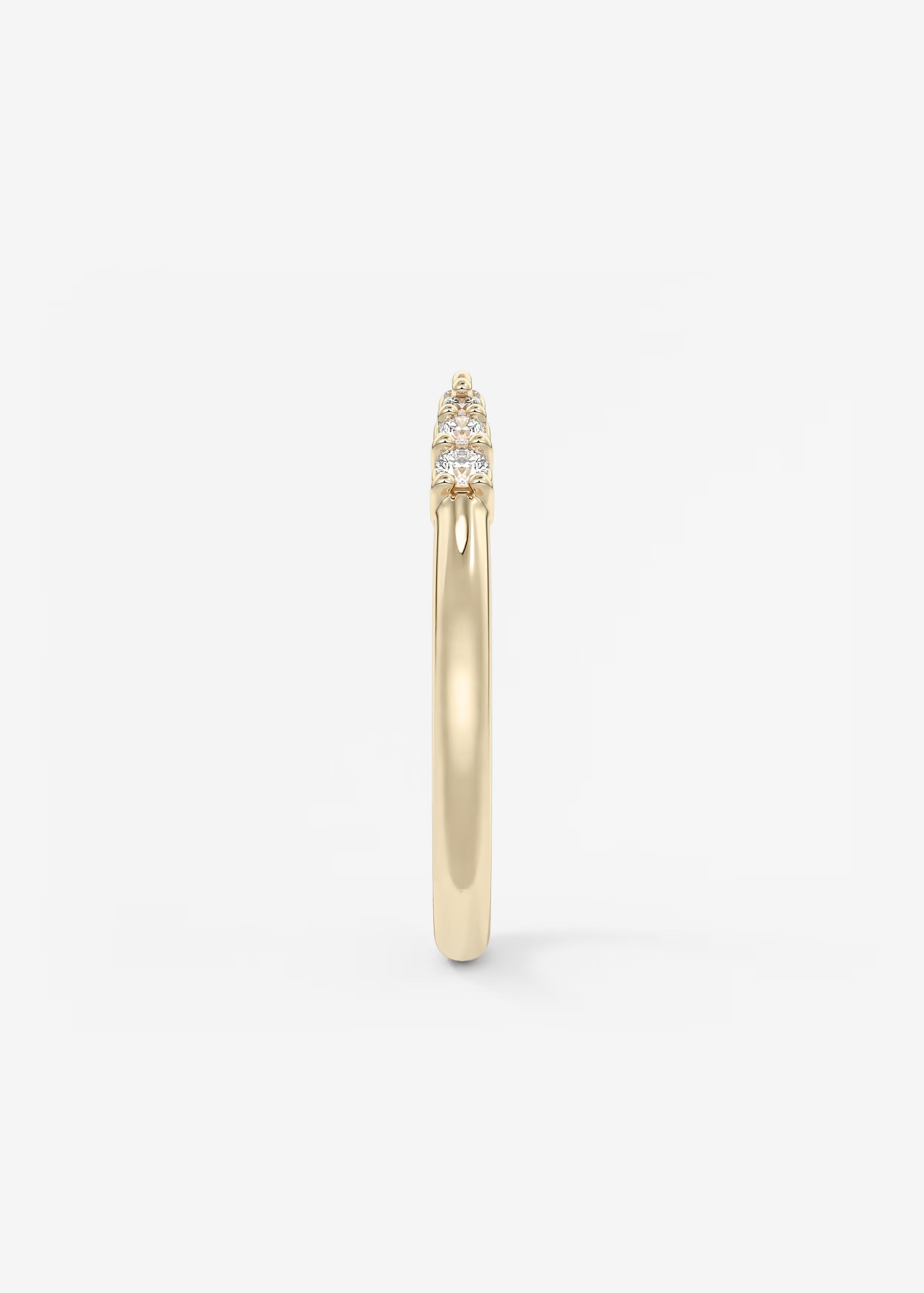 Open Gold Leaf‑Inspired Ring with Triple Round Lab‑Grown Diamond Accents