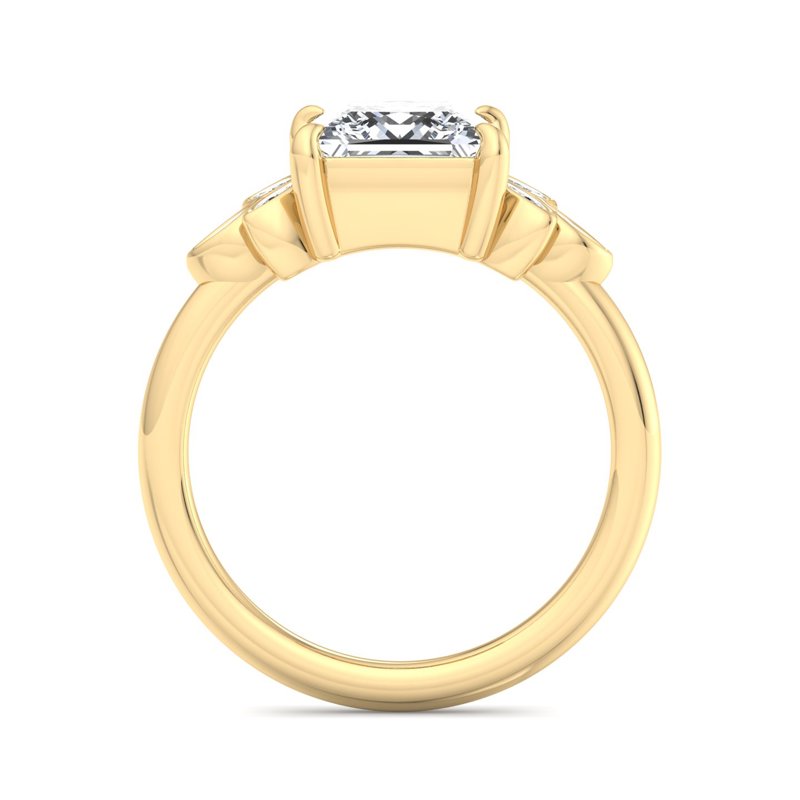 Floral Radiance Princess Lab Grown Diamond Center Engagement Ring
