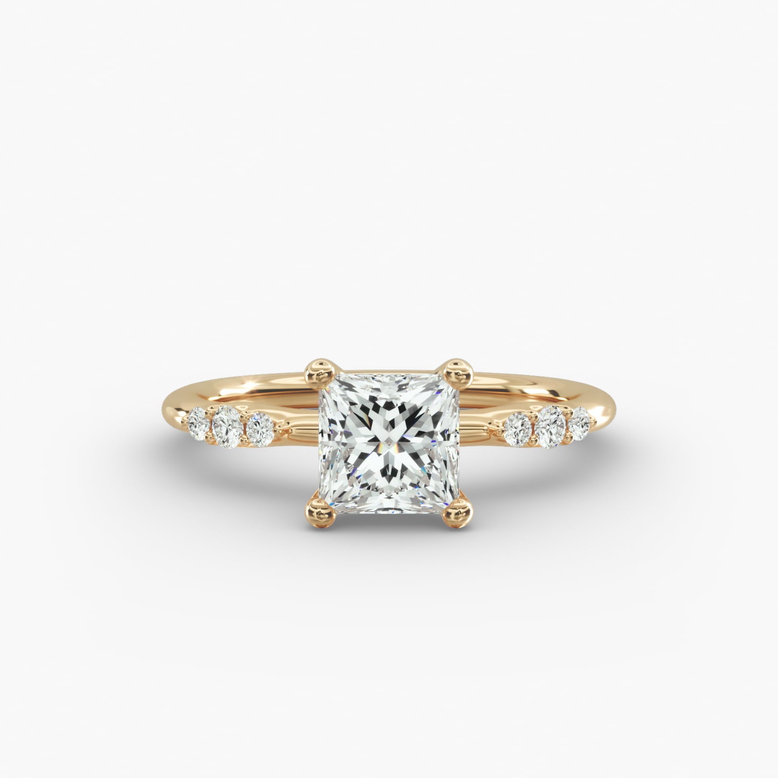 Graduated Sparkle Princess Lab Grown Diamond Center Engagement Ring