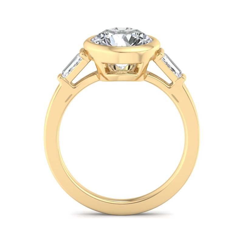 Timeless Bezel-Set Round Lab Grown Diamond Center Engagement Ring