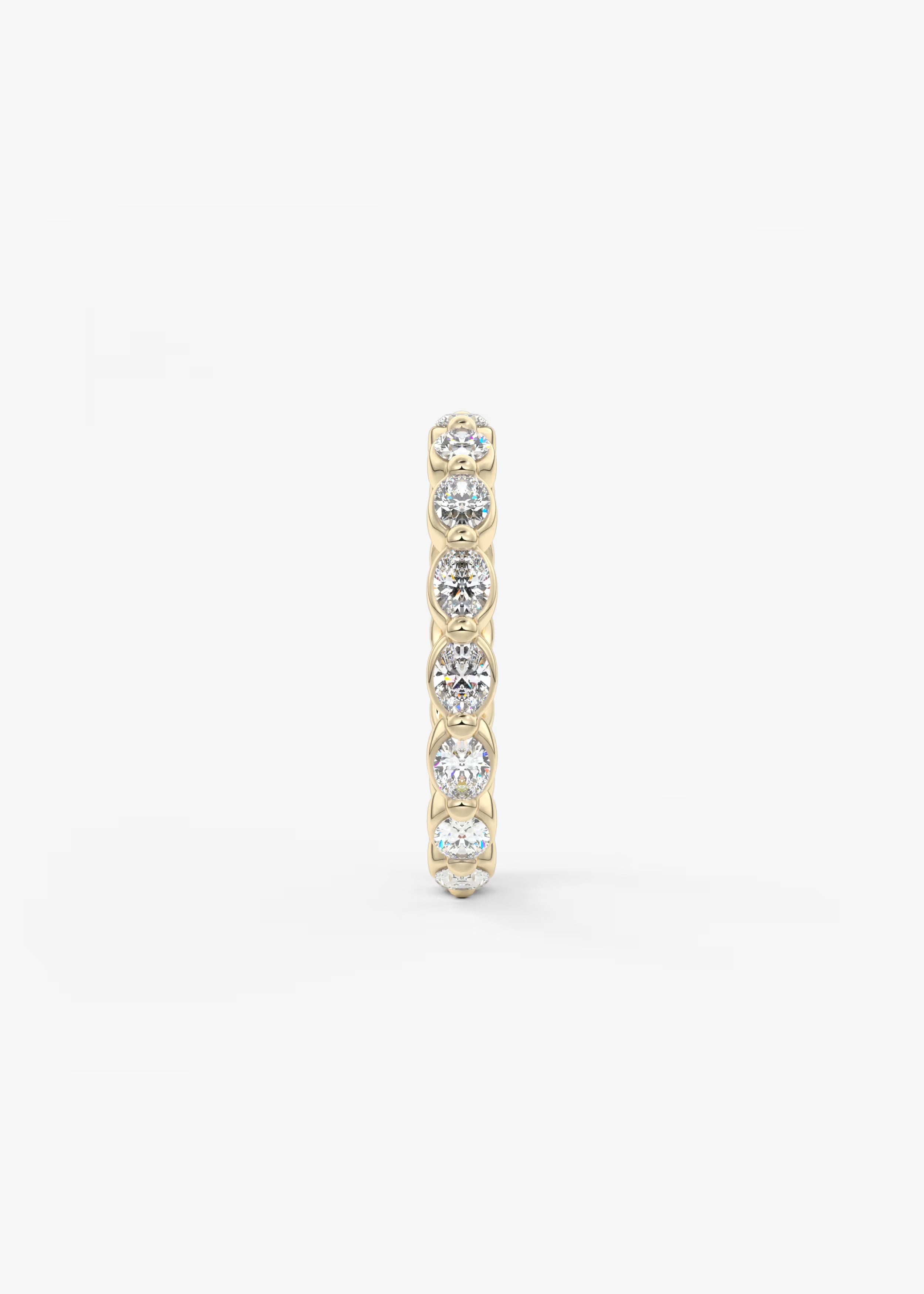 Gold Full Eternity Band with Oval Bezel‑Set Round Lab‑Grown Diamonds