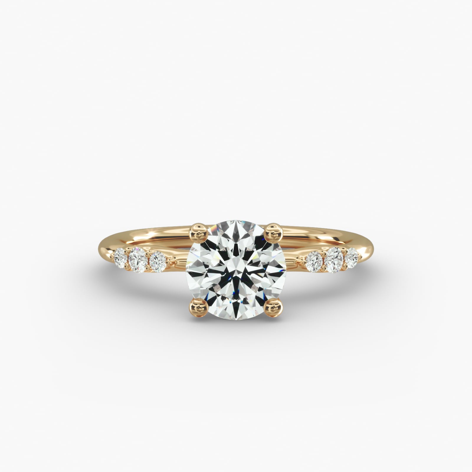 Graduated Sparkle Round Lab Grown Diamond Center Engagement Ring