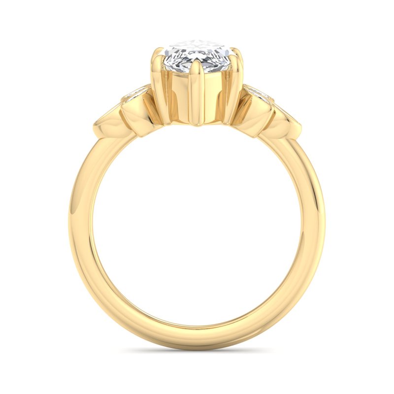 Floral Radiance Marquise Lab Grown Diamond Center Engagement Ring