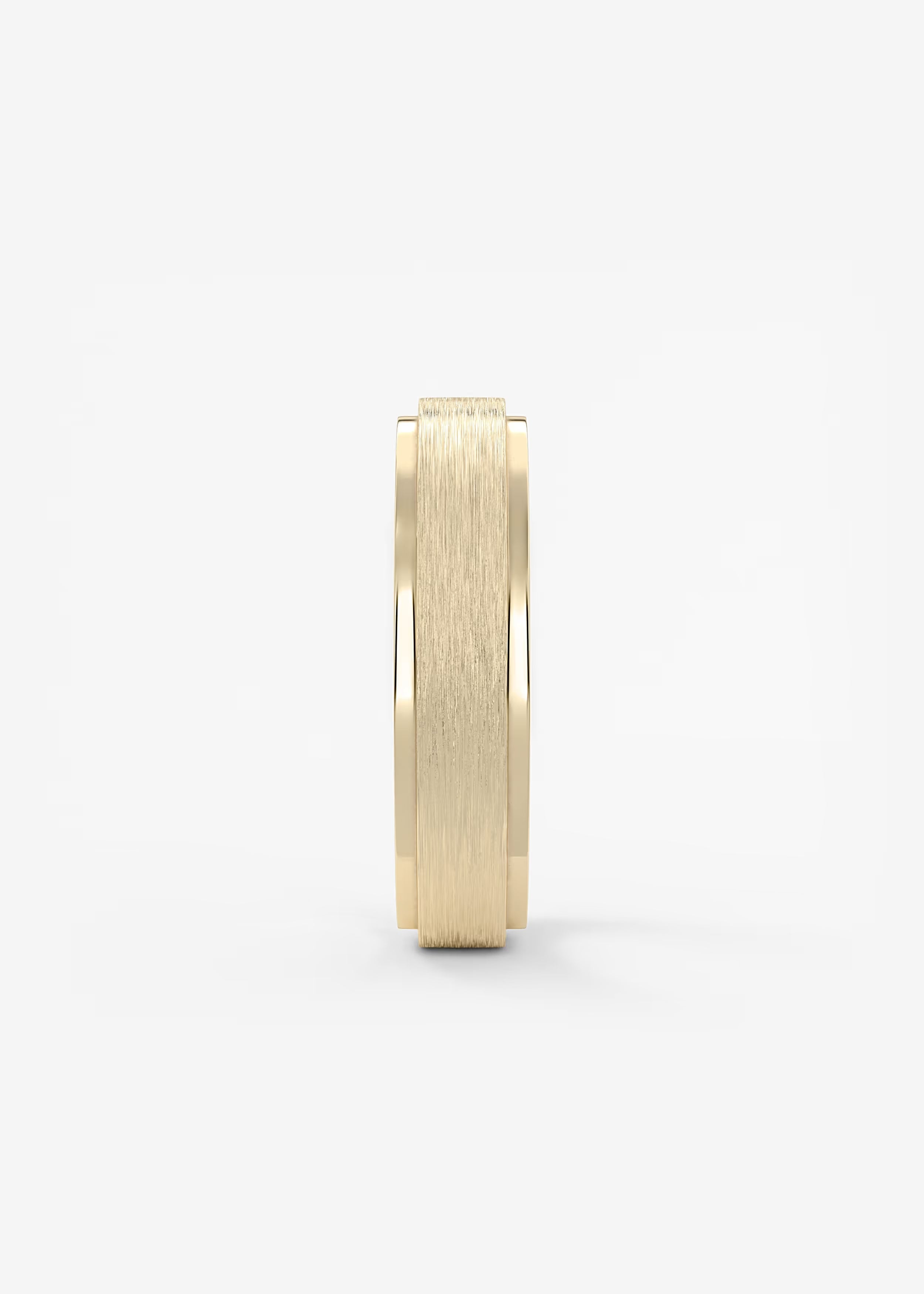 Matte Brushed Gold Band with Polished Interior and Beveled Edge