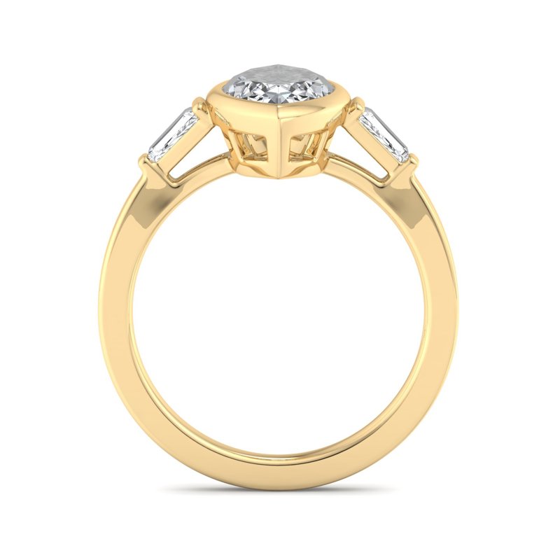 Timeless Bezel-Set Marquise Lab Grown Diamond Center Engagement Ring