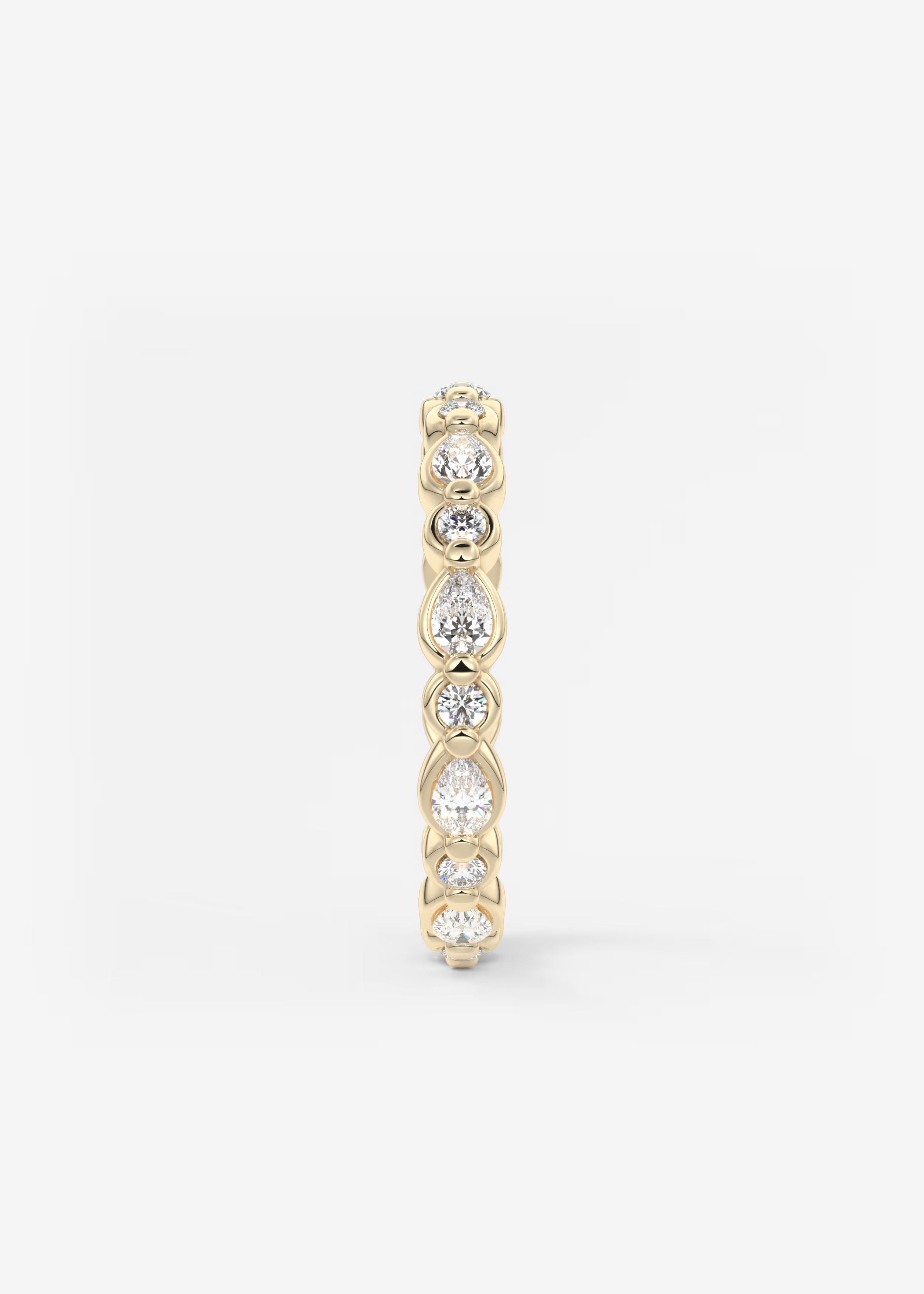Gold Full Eternity Band with Alternating Round and Marquise Bezel‑Set Lab‑Grown Diamonds